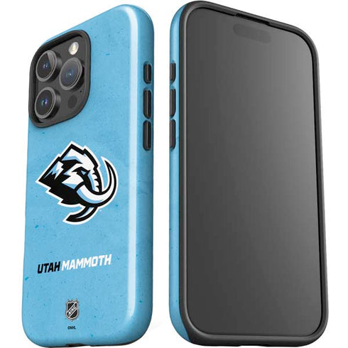 NHL Utah Mammoth Distressed Blue iPhone 16 Pro Max Impact Case